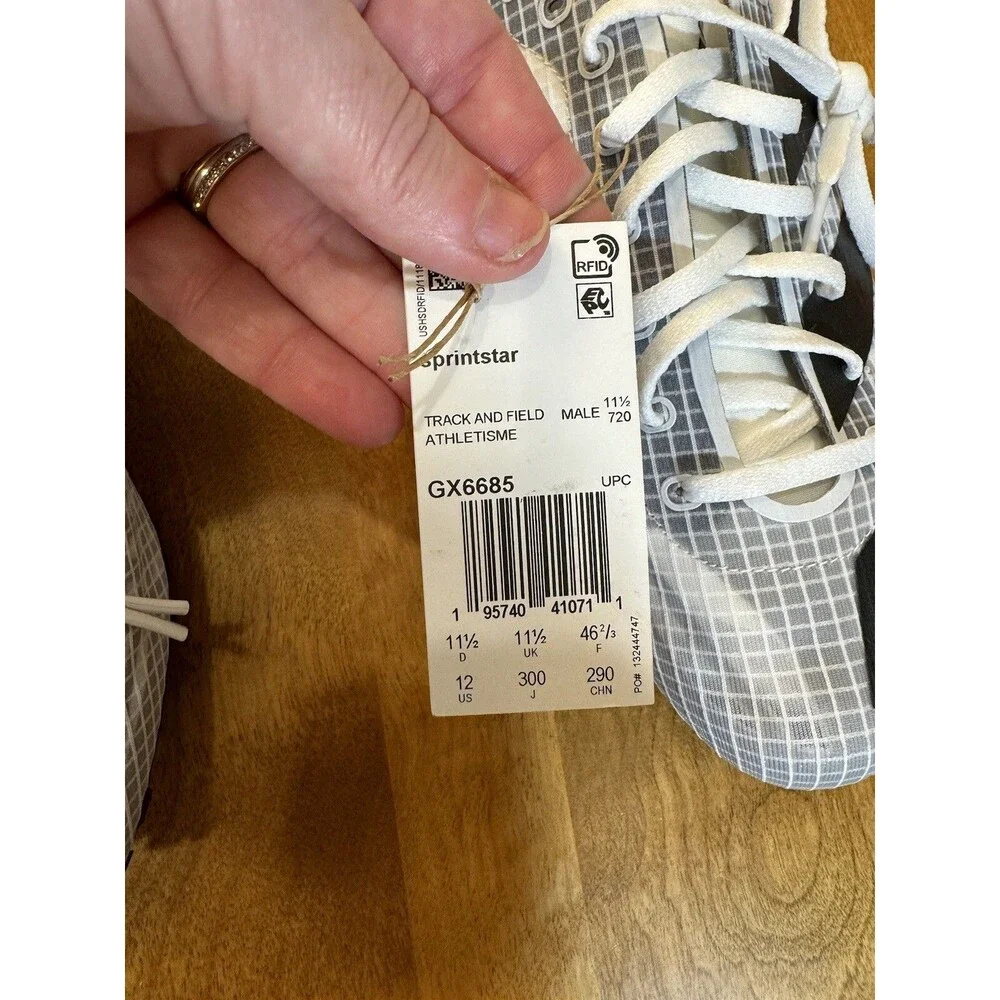 adidas Men's Sprintstar Track Shoes Size 12 White Brand New. GX6685 4/23